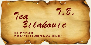 Tea Bilaković vizit kartica